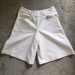 Rosie Assoulin Culottes Wide Leg Bermuda Shorts White Mid Rise‎ Size 6